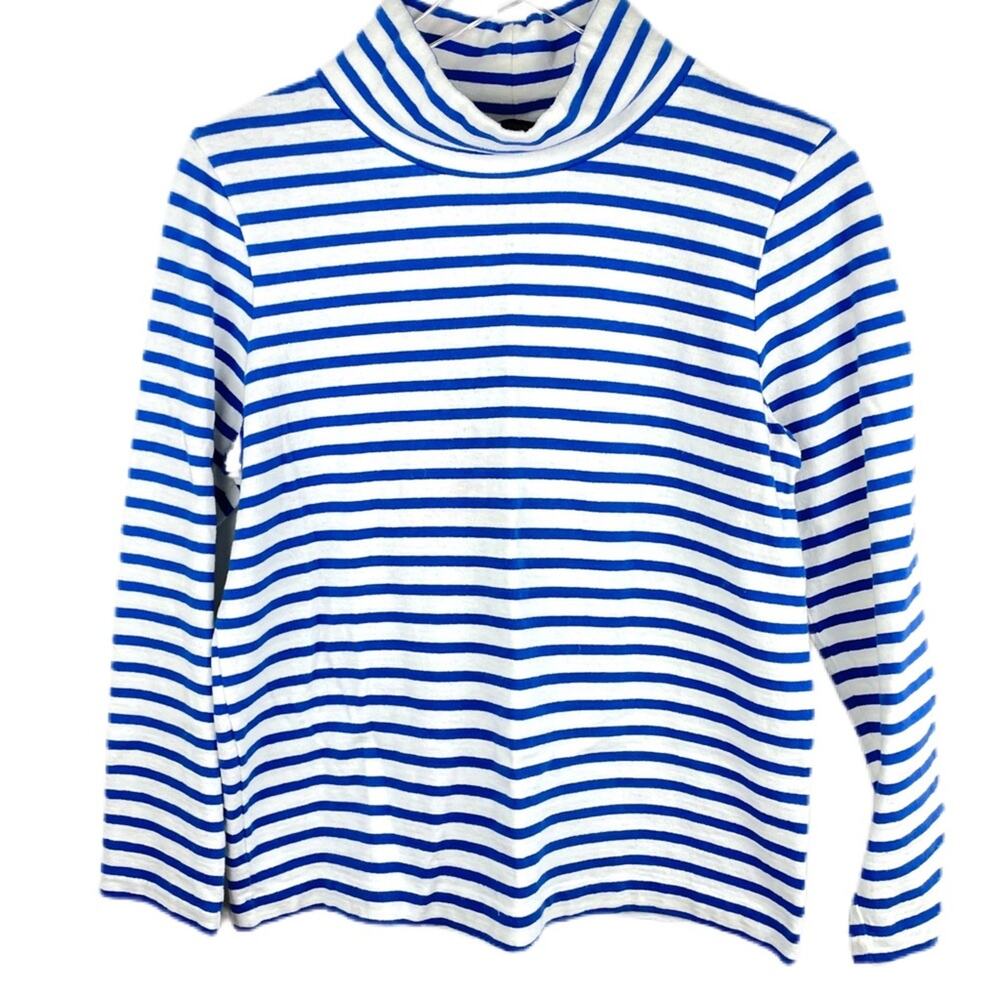 J. Crew Mock Neck Stripped Pullover Sz XS